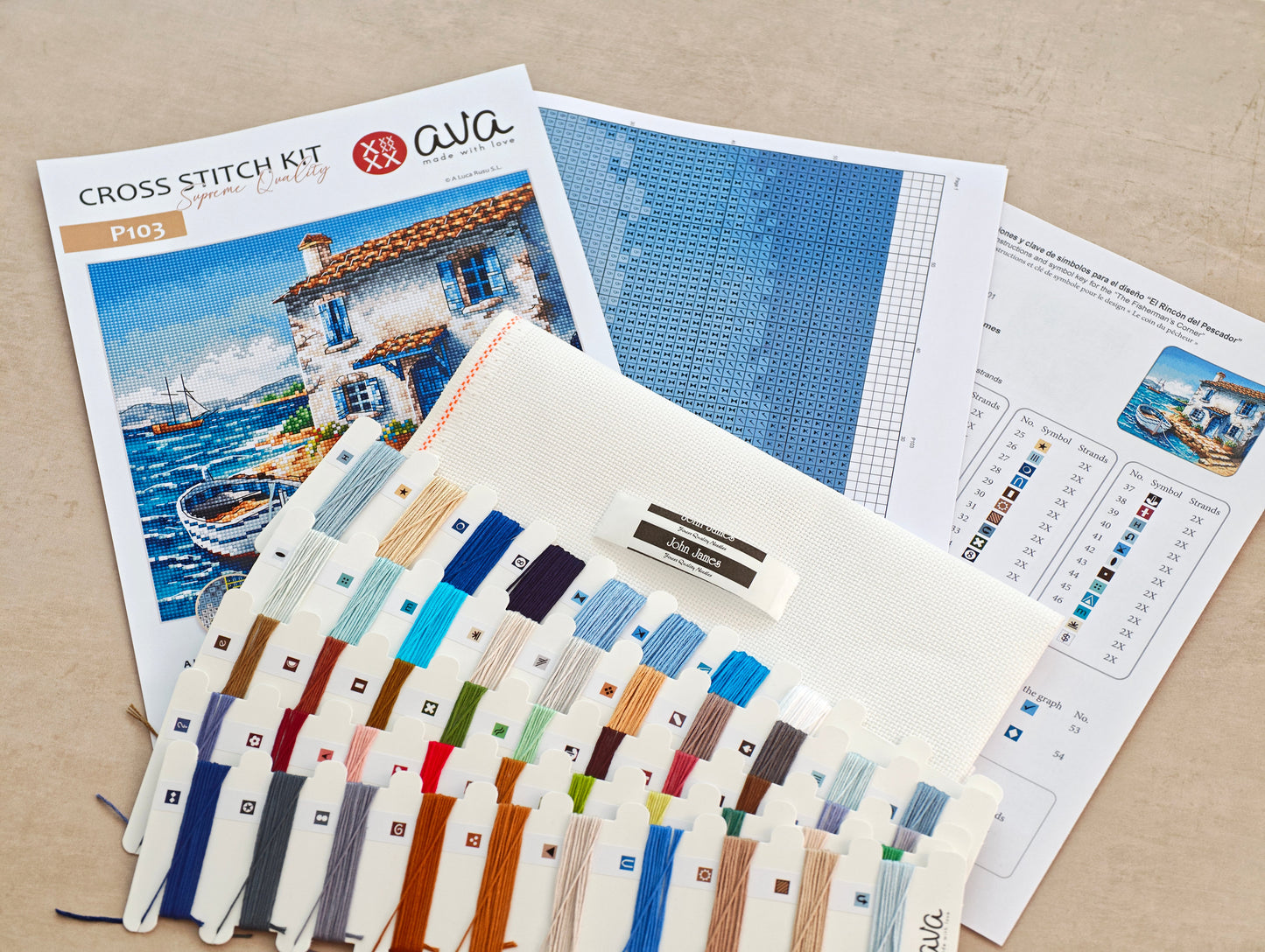Dettaglio 7 del kit ricamo AVA P103 – L’angolo del pescatore