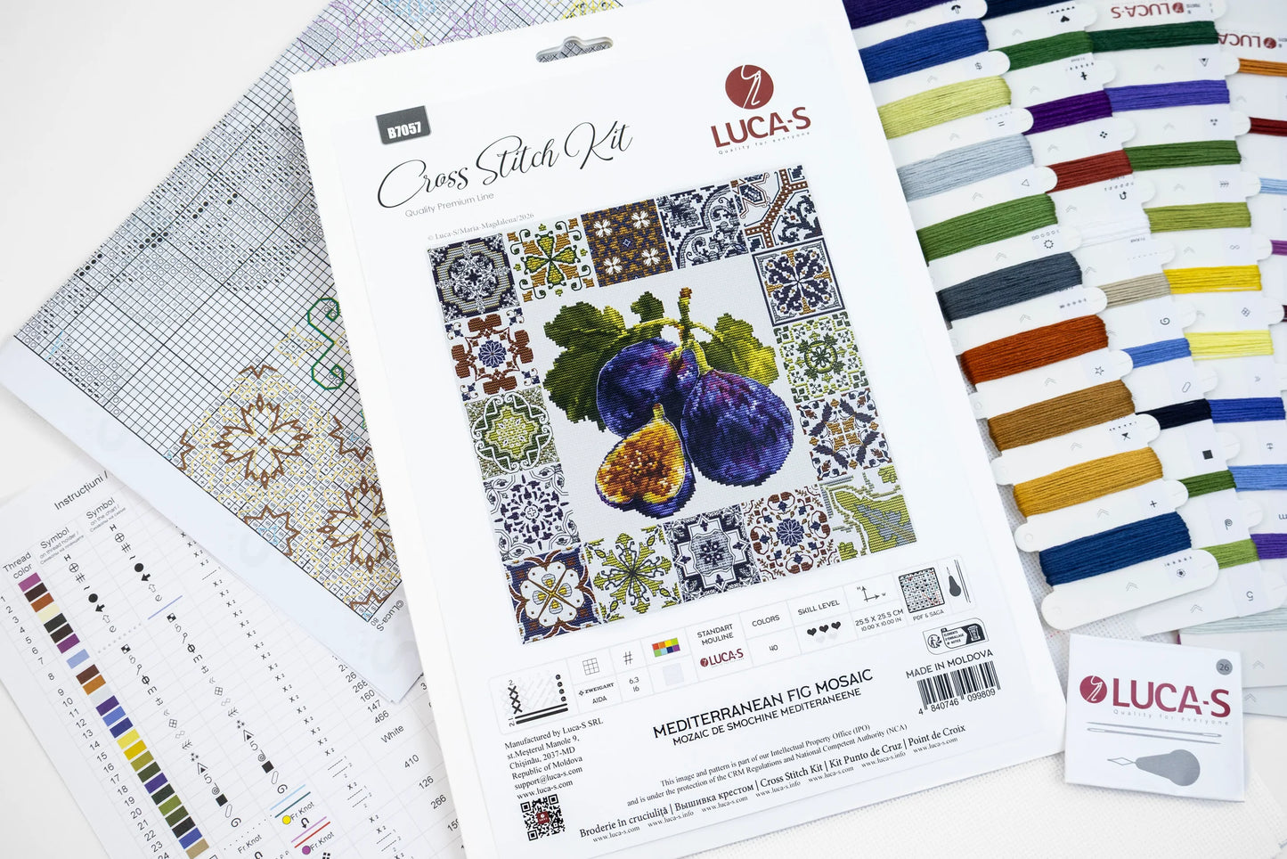 Kit punto croce Luca-S - Mosaico di fichi mediterranei, B7057