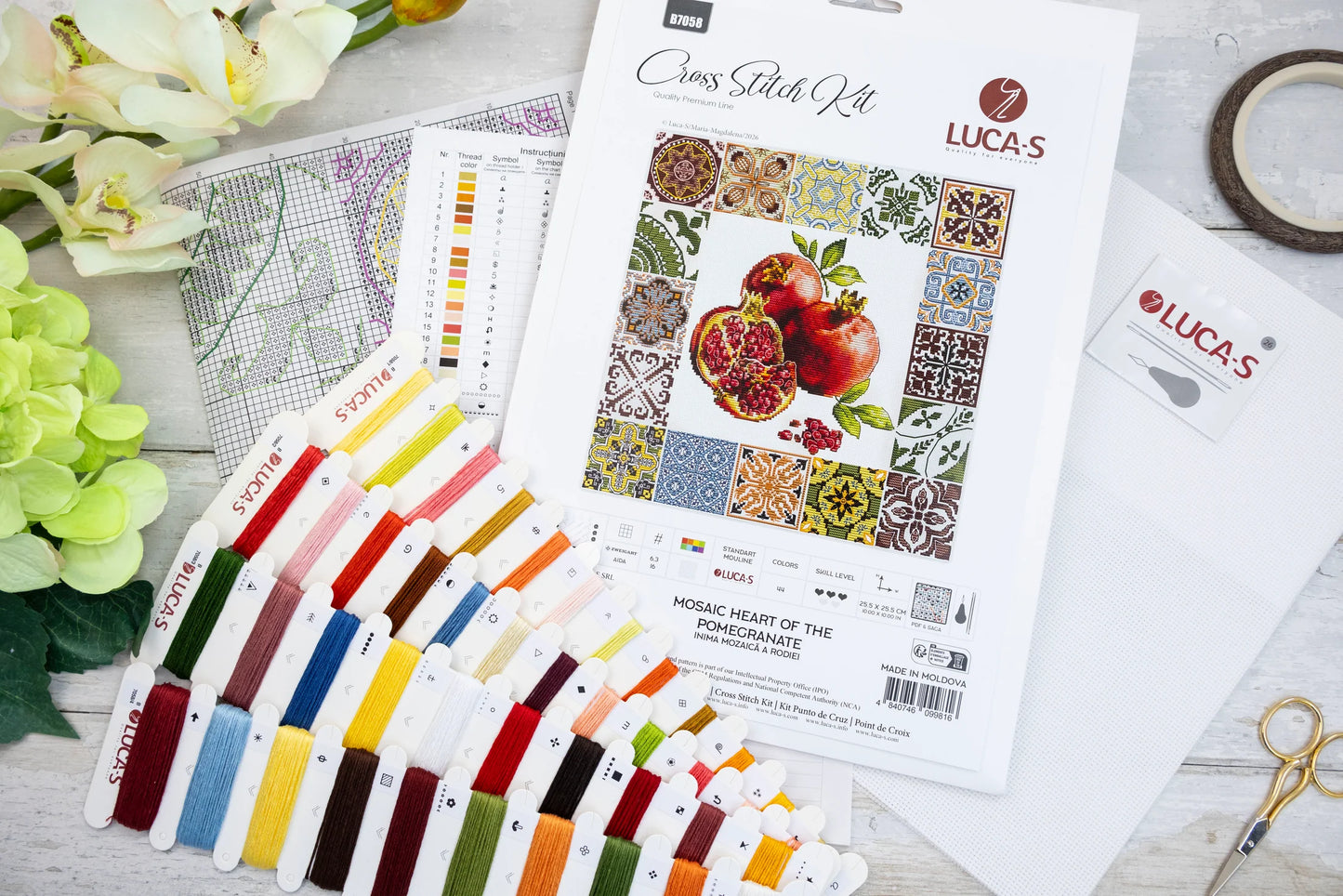 Kit punto croce Luca-S - Mosaico Cuore del Melograno, B7058