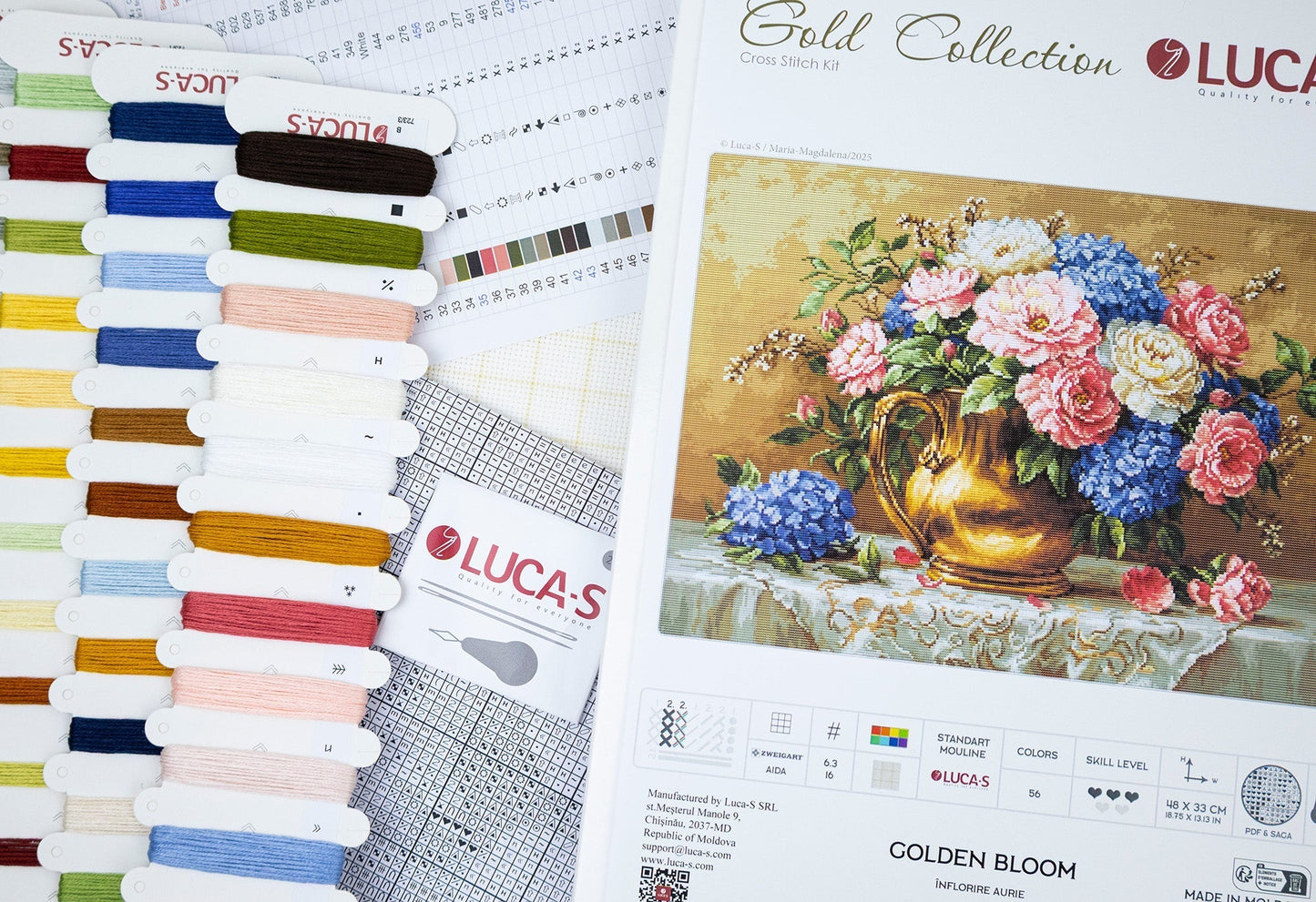 Cross Stitch Kit Luca-S GOLD - Golden Bloom, B723