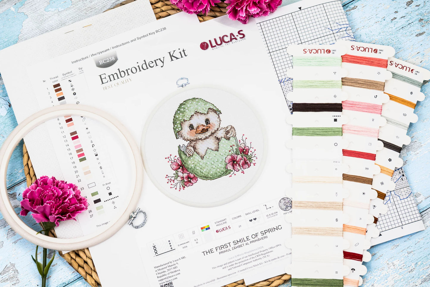 Cross Stitch Kit with Hoop Included Luca-S - The First Smile of Spring, BC238