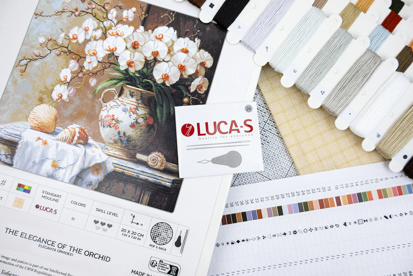 Petit Point Kit Luca-S GOLD - The Elegance of the Orchid, G714