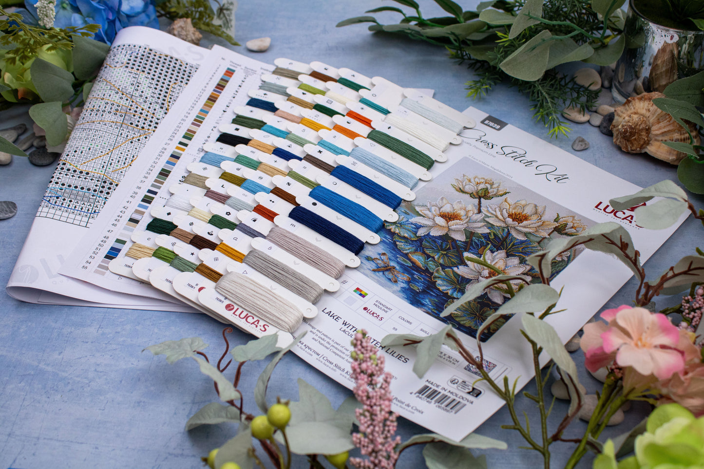 Cross Stitch Kit Luca-S - Lake With Water Lilies, B7039