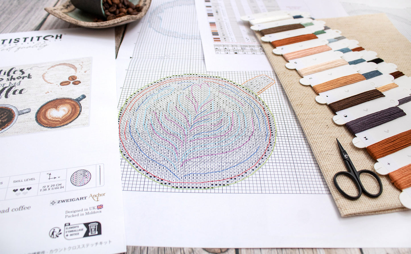 Cross Stitch Kit LETISTITCH - Life’s too short for a bad coffee, L8097