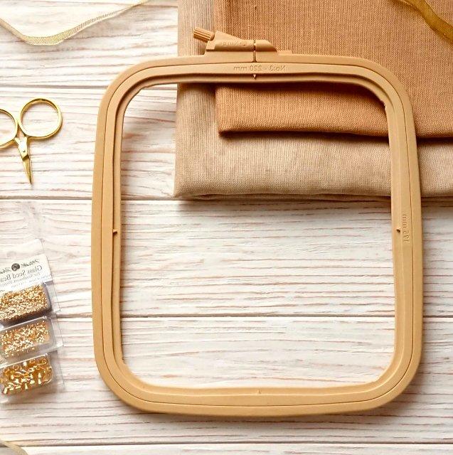 Cross Stitch Hoop, Beige - Nurge Embroidery Hoop - Luca-S Hoops