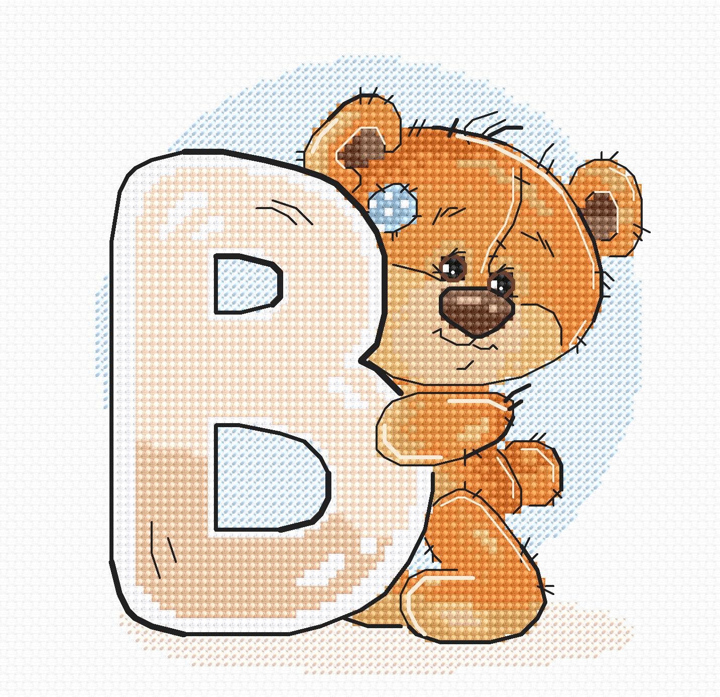 Cross Stitch Kit Alphabet - Luca-S Kit - Letter âBâ B1203 - Luca-S Cross Stitch Kits