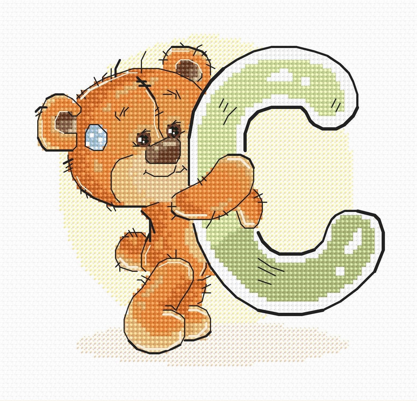 Cross Stitch Kit Alphabet - Luca-S Kit - Letter âCâ B1204 - Luca-S Cross Stitch Kits