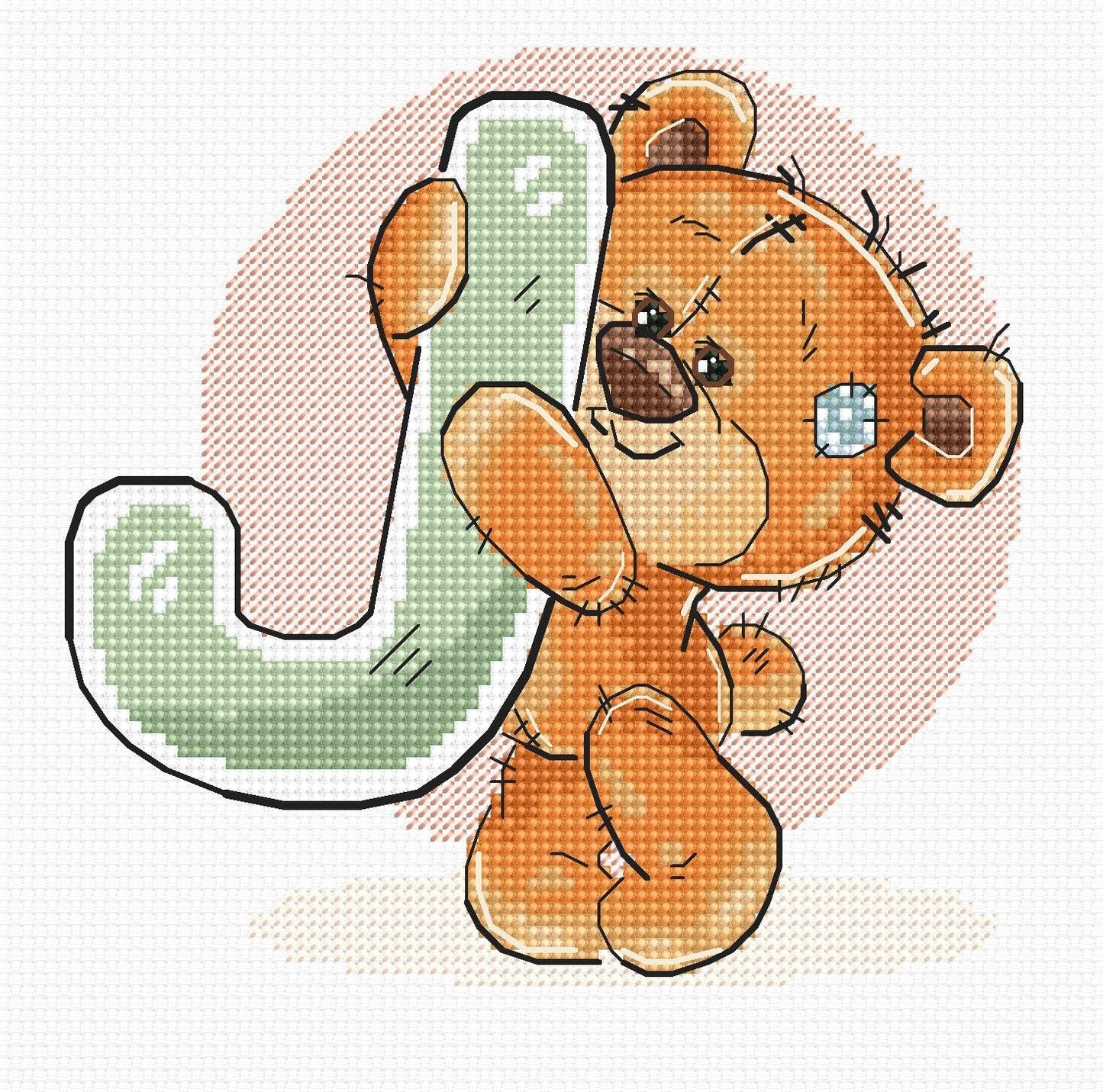 Cross Stitch Kit Alphabet - Luca-S Kit - Letter âJâ B1211 - Luca-S Cross Stitch Kits