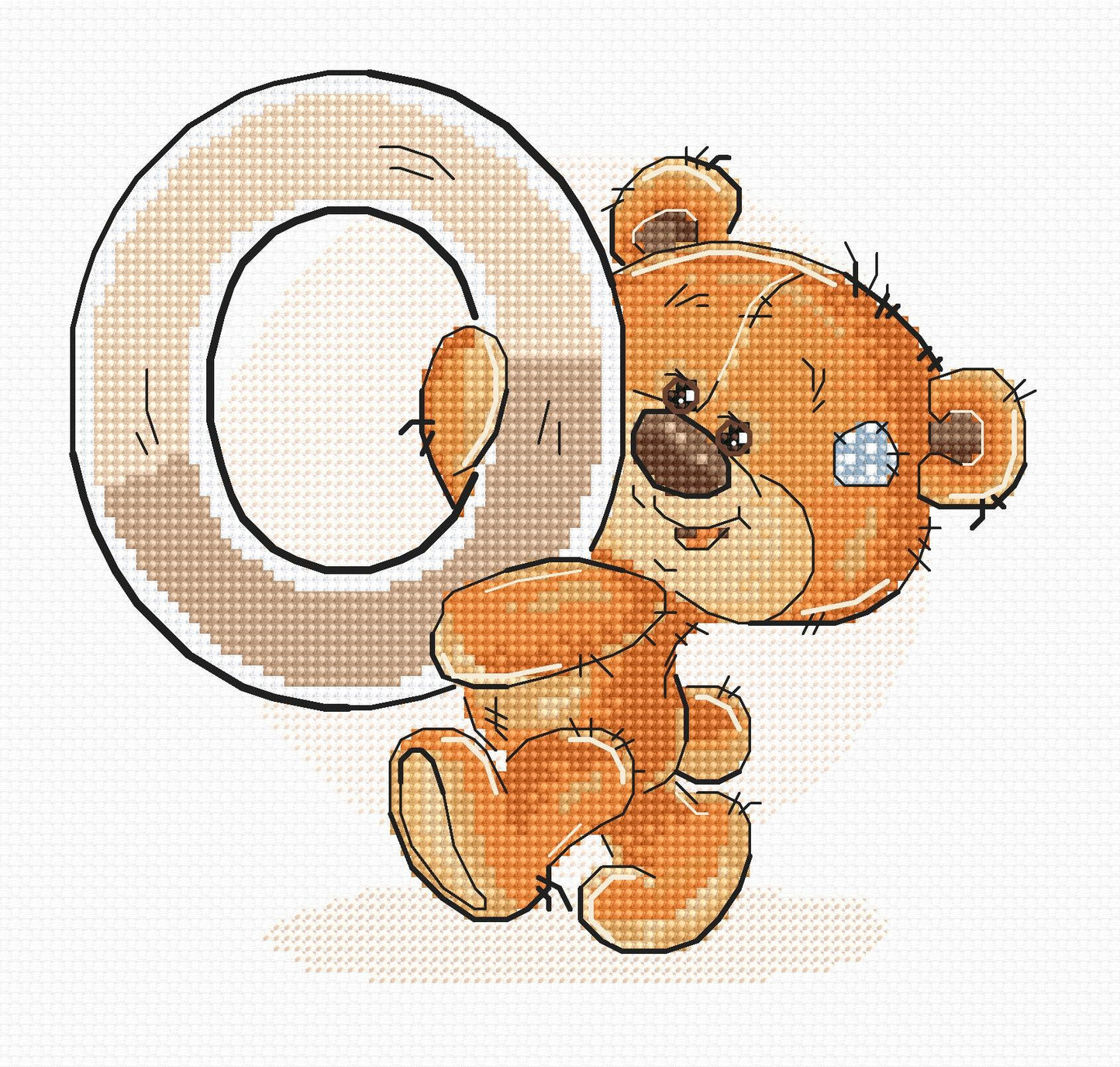 Cross Stitch Kit Alphabet - Luca-S Kit - Letter âOâ B1216 - Luca-S Cross Stitch Kits