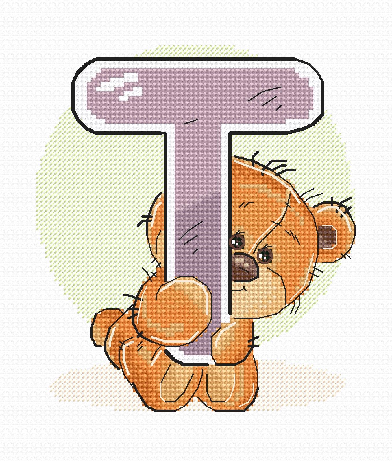 Cross Stitch Kit Alphabet - Luca-S Kit - Letter âTâ B1221 - Luca-S Cross Stitch Kits