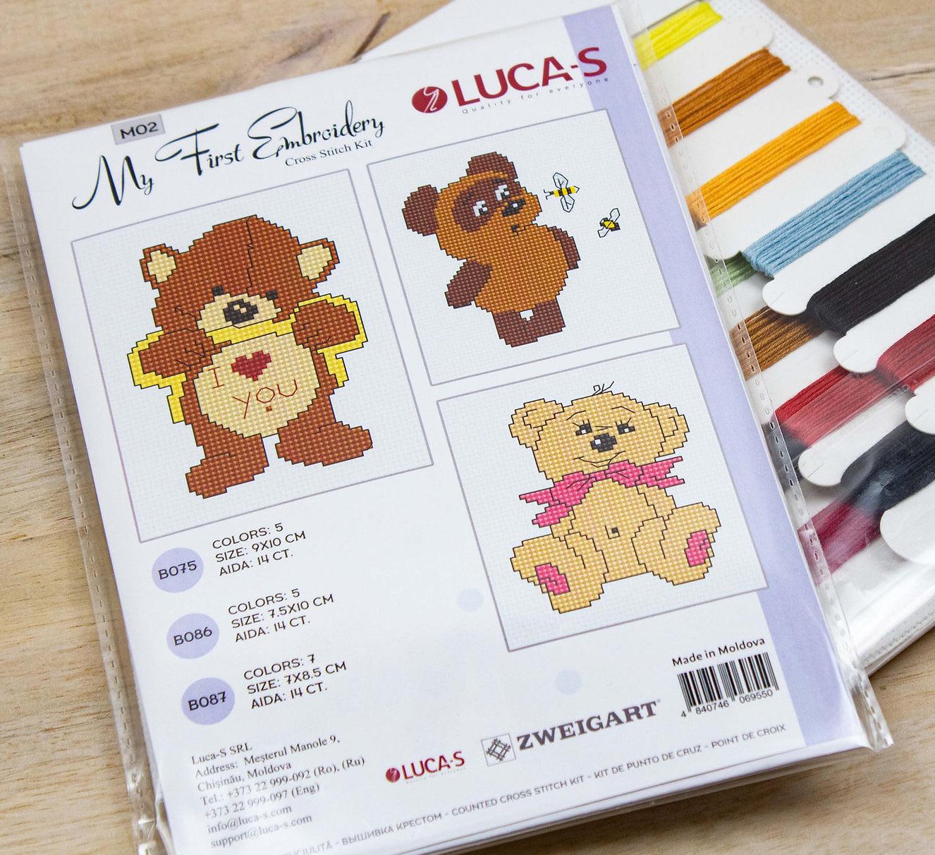 Cross Stitch Kit for Beginners - Kids Embroidery Kit M02 - Luca-S