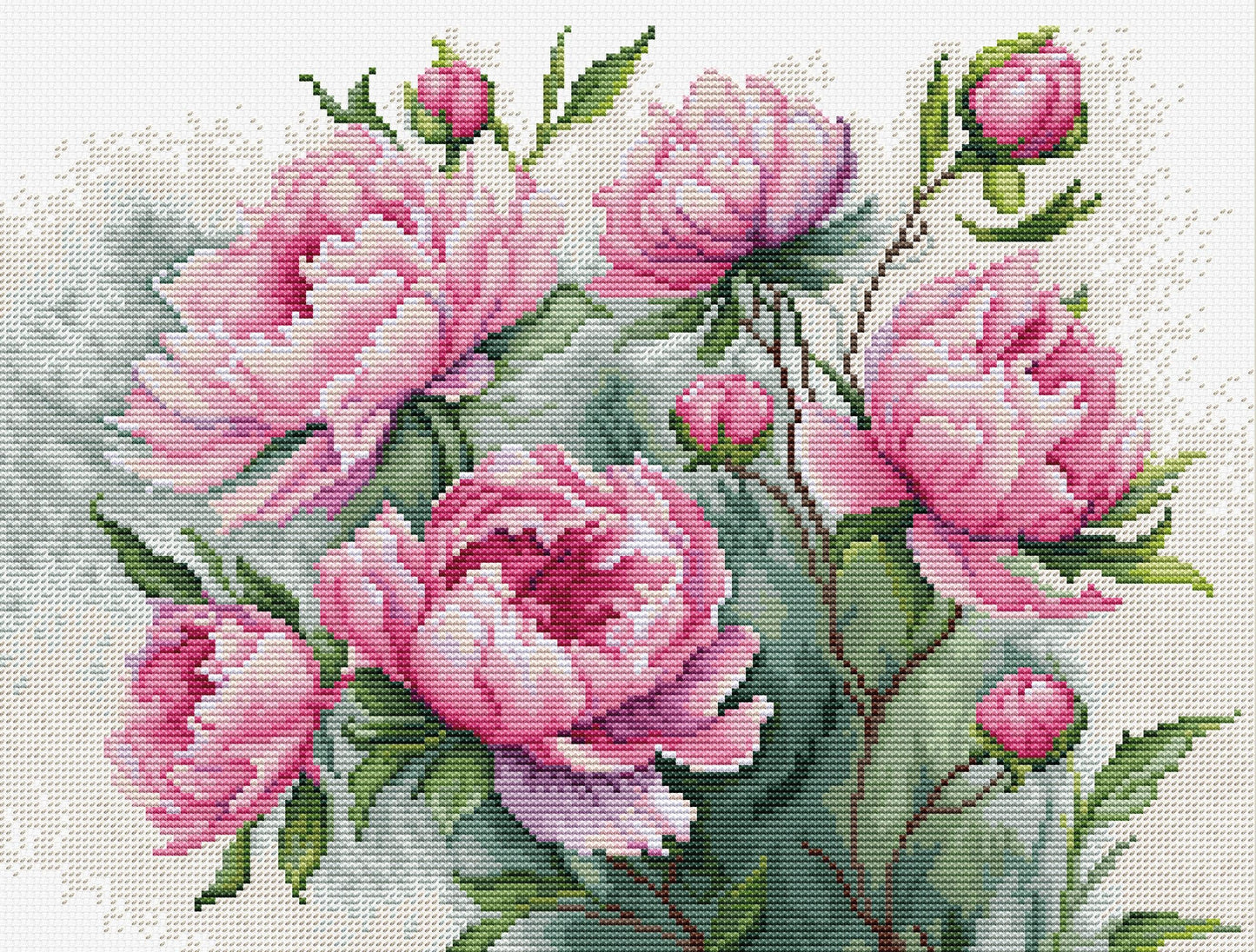 Cross Stitch Kit Luca-S - B7019, The Charm of Peonies - Luca-S Cross Stitch Kits