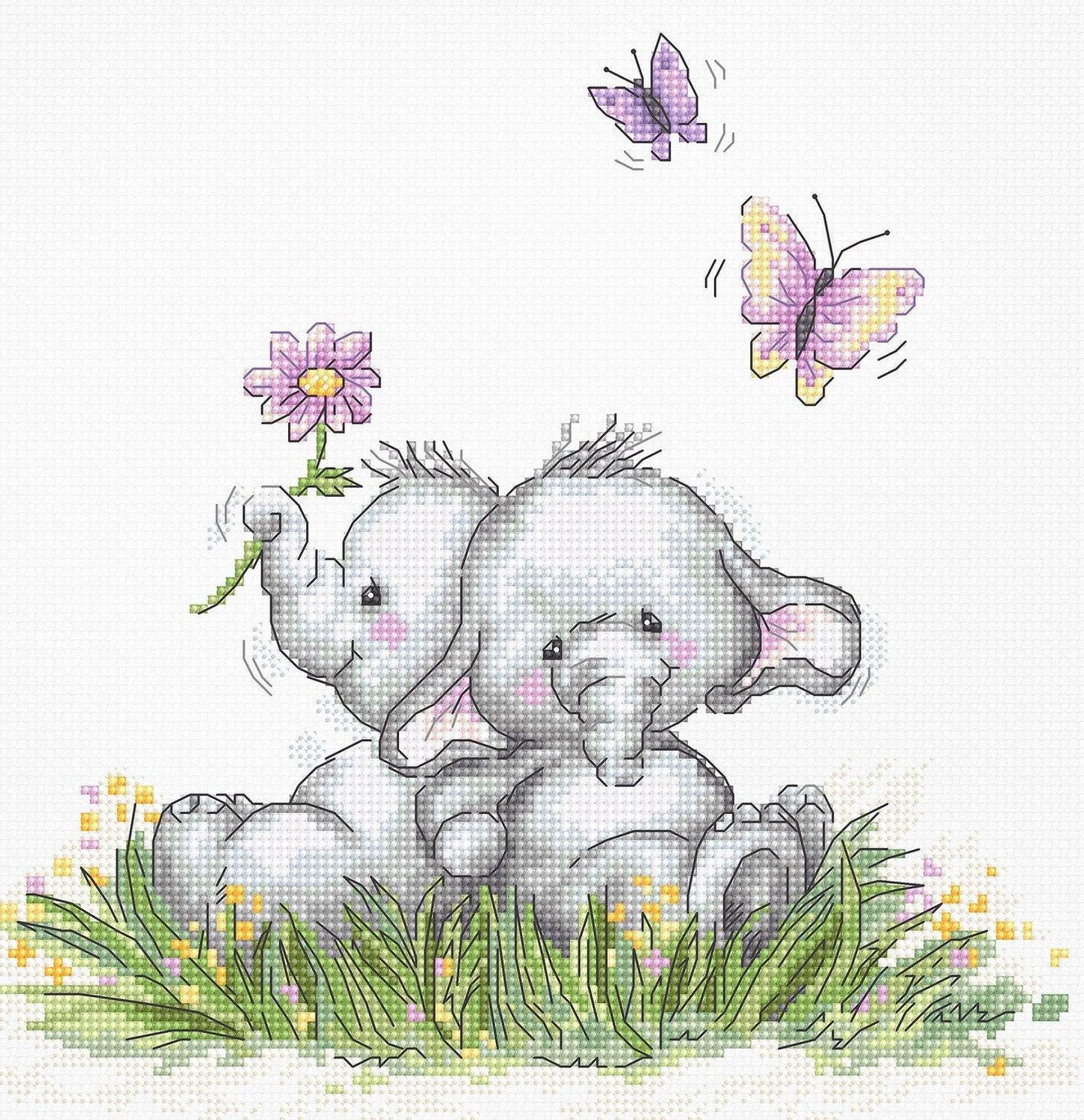 Cross Stitch Kit Luca-S - Elephant Couple - HobbyJobby