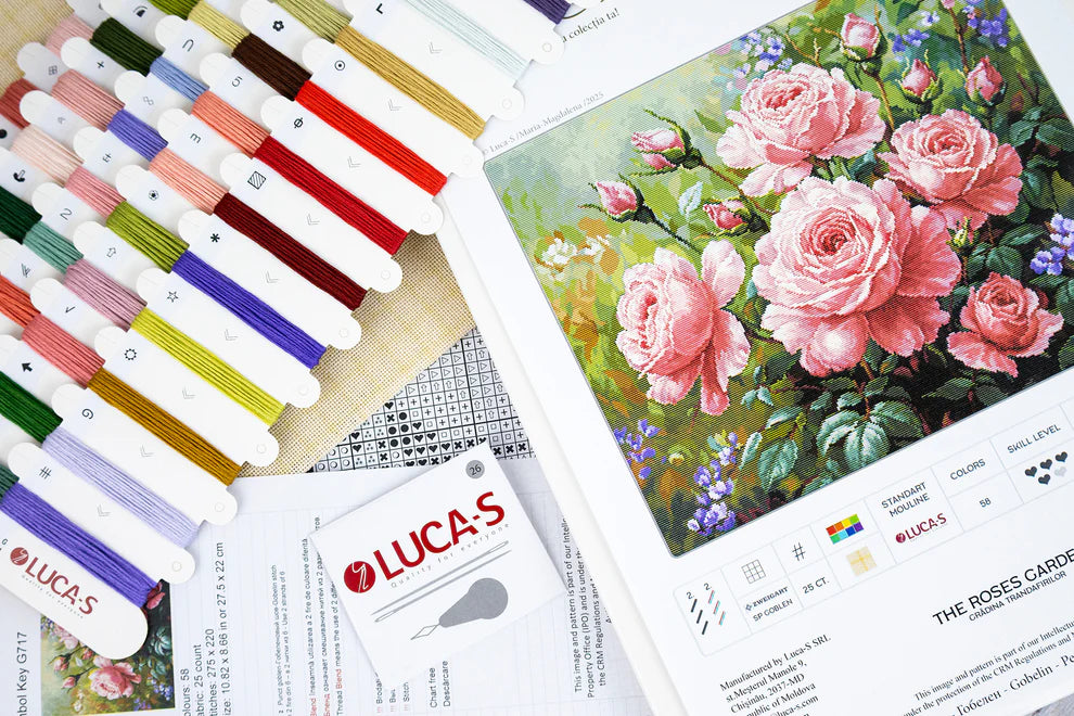 Kit Petit Point Luca-S GOLD - Il Giardino delle Rose, G717