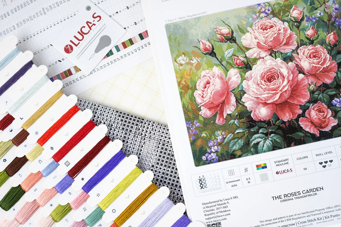 Kit Punto Croce Luca-S GOLD - Giardino di Rose, B717