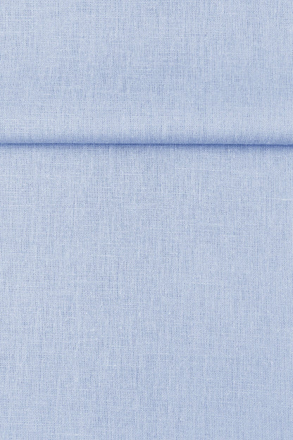 Tessuto Luca-S Naturale Puro Lino Stropicciato Colore Azzurro