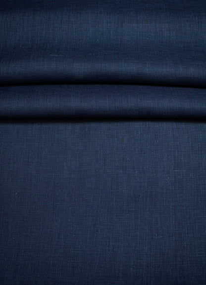 Luca-S Natural Pure 100% Lino Tessuto Morbido Colore Blu Navy