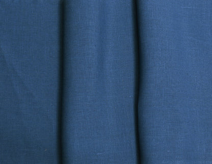 Luca-S Natural Pure 100% Lino Tessuto Morbido Colore Blu Navy