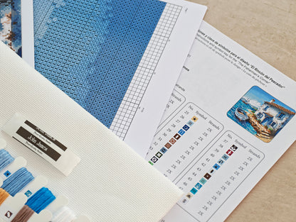 Dettaglio 3 del kit ricamo AVA P103 – L’angolo del pescatore