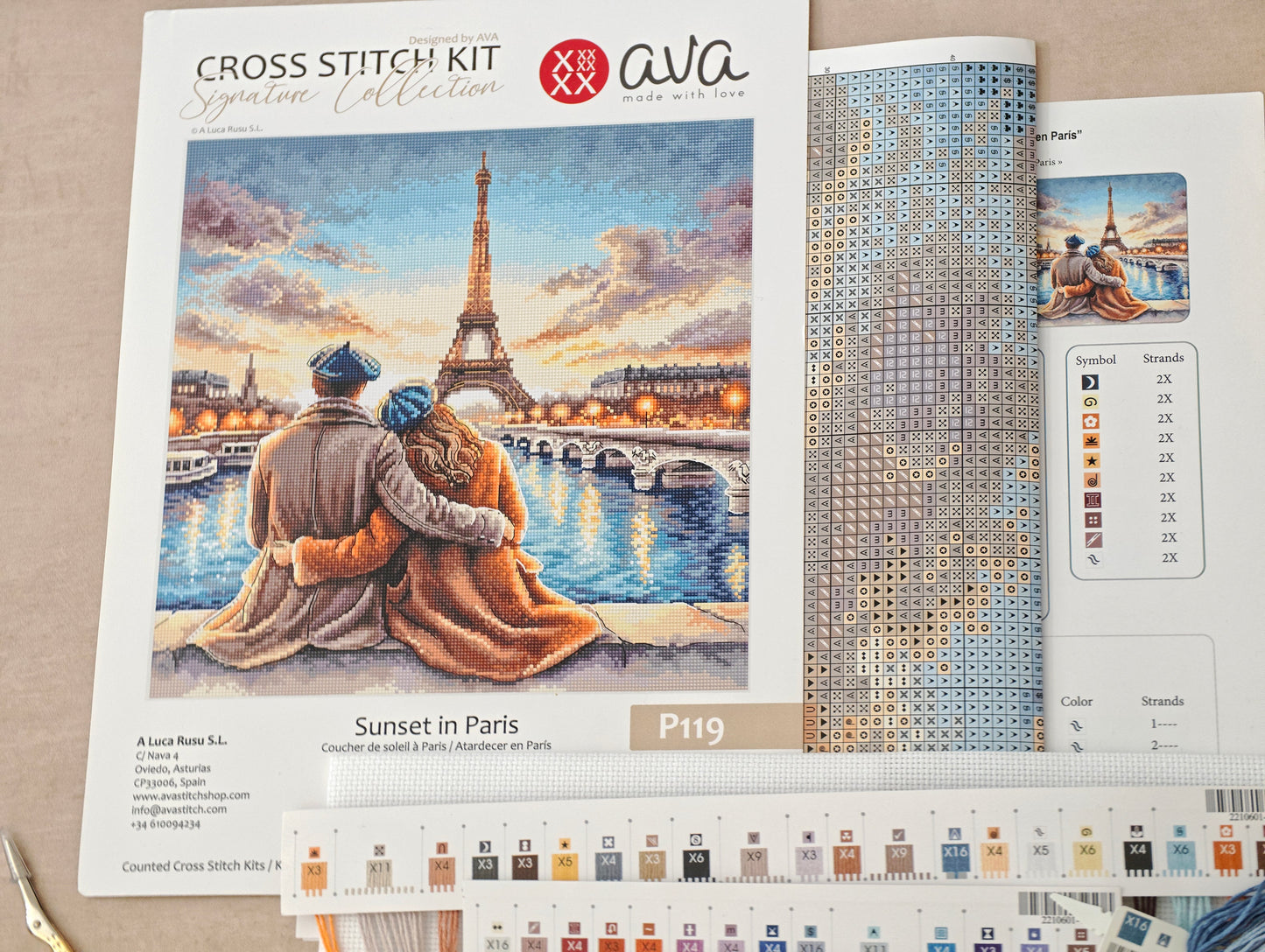 Dettaglio 5 del kit ricamo AVA P119 – Tramonto a Parigi