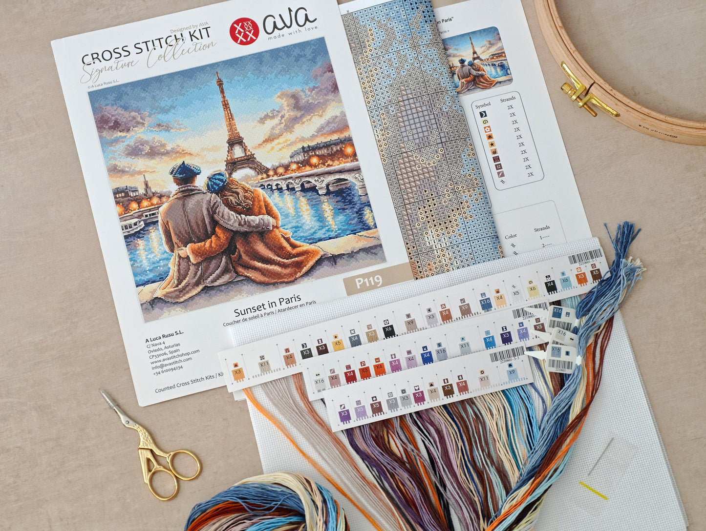 Dettaglio 6 del kit ricamo AVA P119 – Tramonto a Parigi