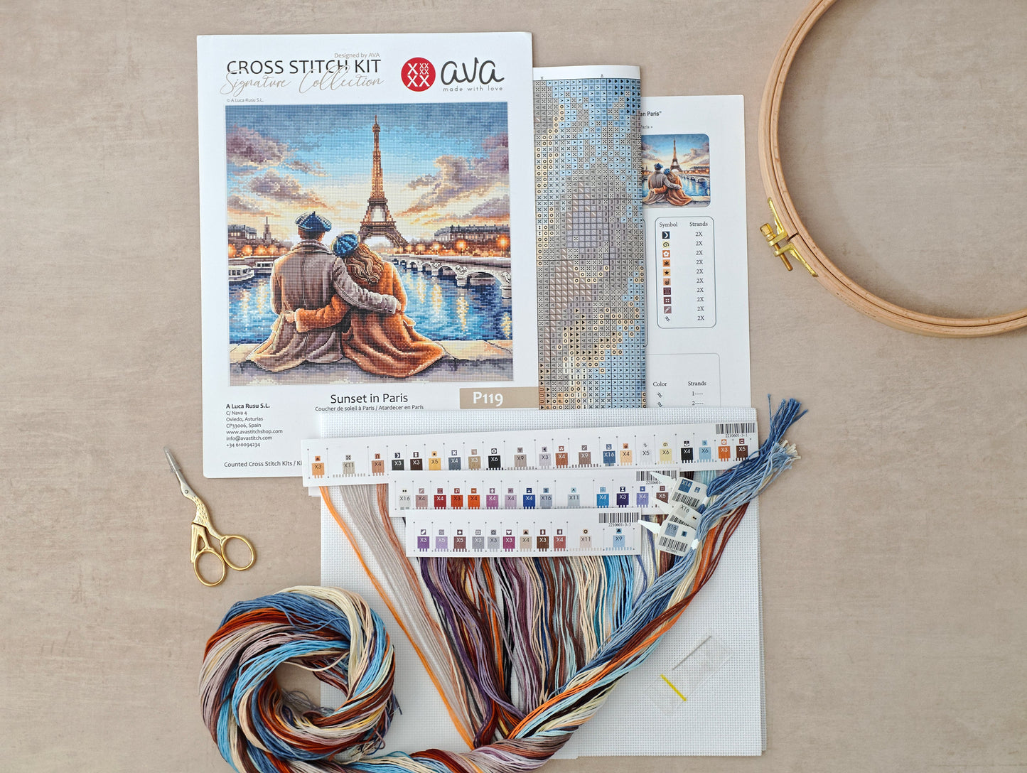 Dettaglio 7 del kit ricamo AVA P119 – Tramonto a Parigi