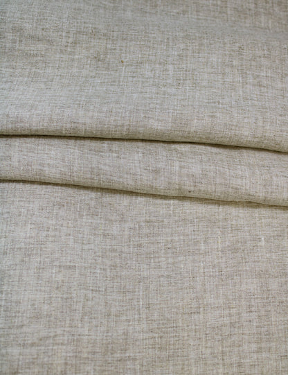Tessuto Luca-S Puro Lino Naturale Stropicciato Colore Grigio Chiaro
