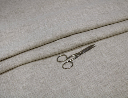 Tessuto Luca-S Puro Lino Naturale Stropicciato Colore Grigio Chiaro
