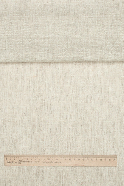 Tessuto Luca-S Naturale Puro Lino Stropicciato Colore Rustico