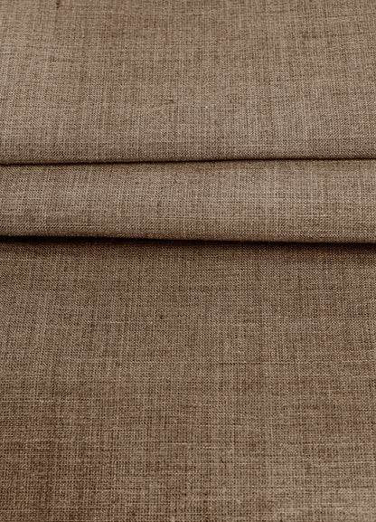 Tessuto Luca-S Natural Pure 100% Lino Severo Colore Marrone
