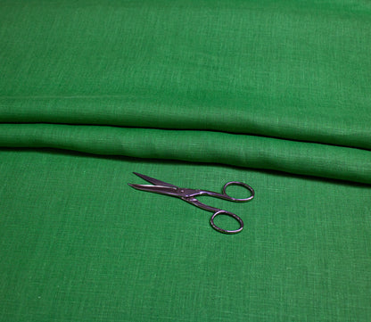 Luca-S Pure Natural 100% Lino Tessuto Morbido Colore Verde Erba