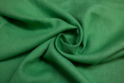 Luca-S Pure Natural 100% Lino Tessuto Morbido Colore Verde Erba