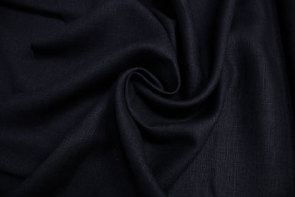Luca-S Natural Pure 100% Lino Tessuto Morbido Colore Nero