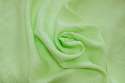 Tissu froissé Luca-S en pur lin naturel, couleur vert pomme