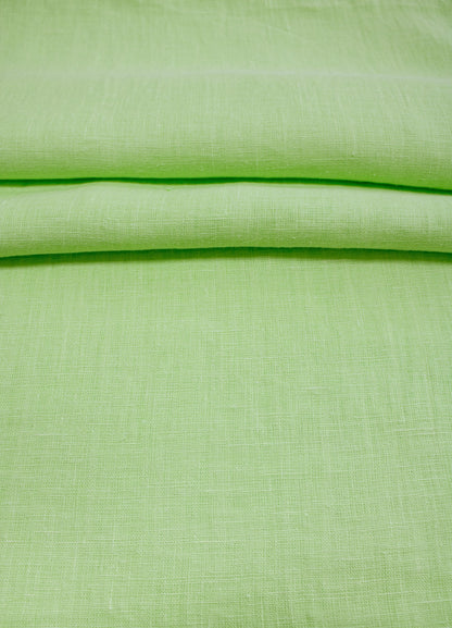 Tissu froissé Luca-S en pur lin naturel, couleur vert pomme