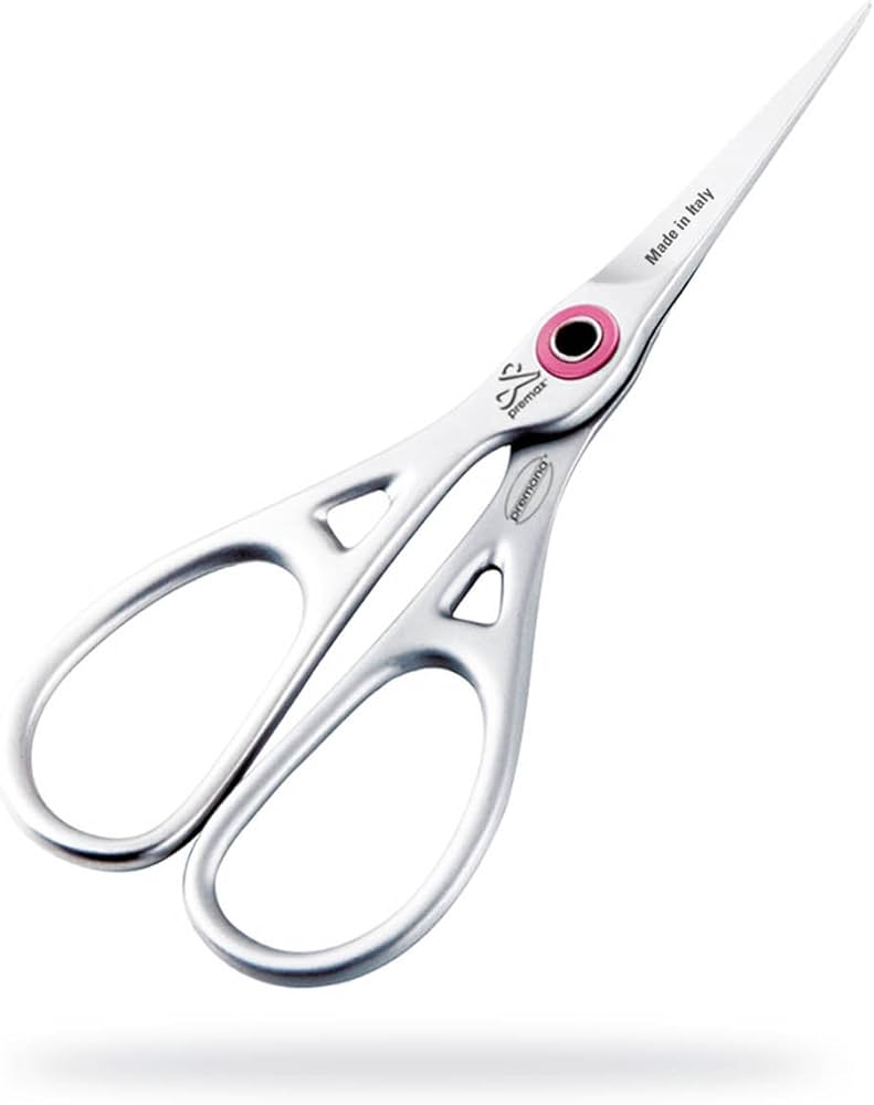 PreMax Embroidery Scissors Straight Matt Chrome With Ring Lock System