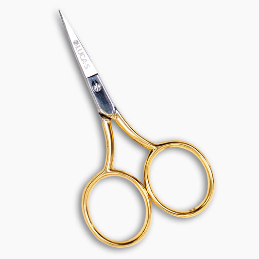 Luca-S Embroidery Scissors Widebow Gold Plated Handles