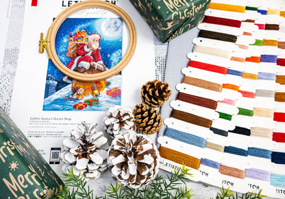 L9964 Le point de croix secret du Père Noël - Kit de point de croix Letistitch