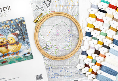 Kit de point de croix LETISTITCH - L9968 Canetons de Noël