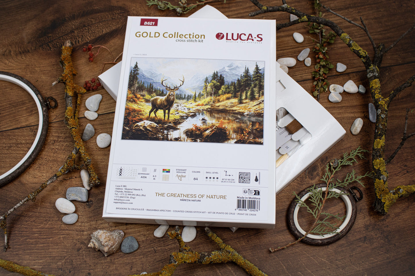 Kit Punto Croce Luca-S GOLD - La Grandezza della Natura, B621