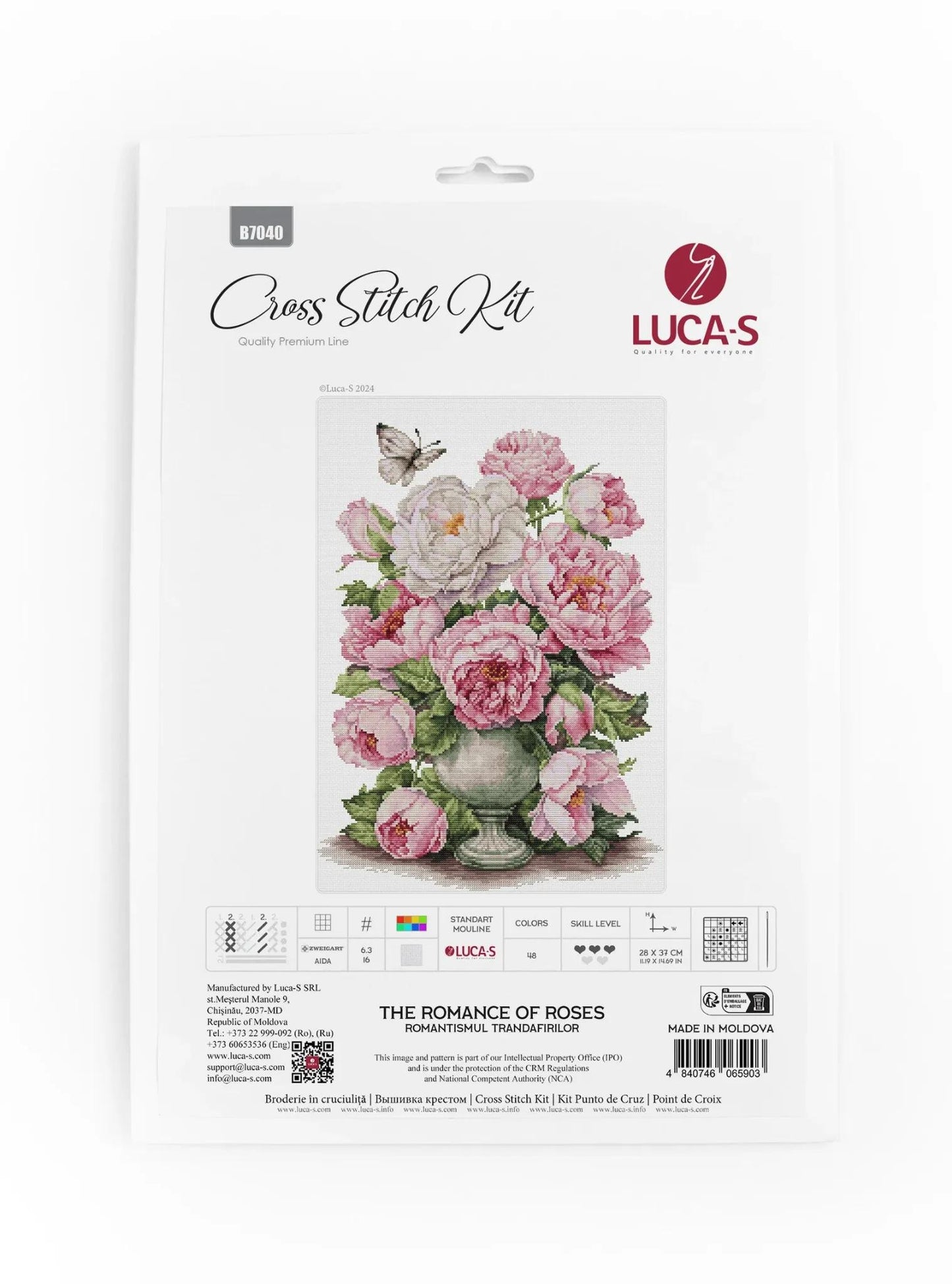 Kit Punto Croce Luca-S - Il Romanzo delle Rose, B7040