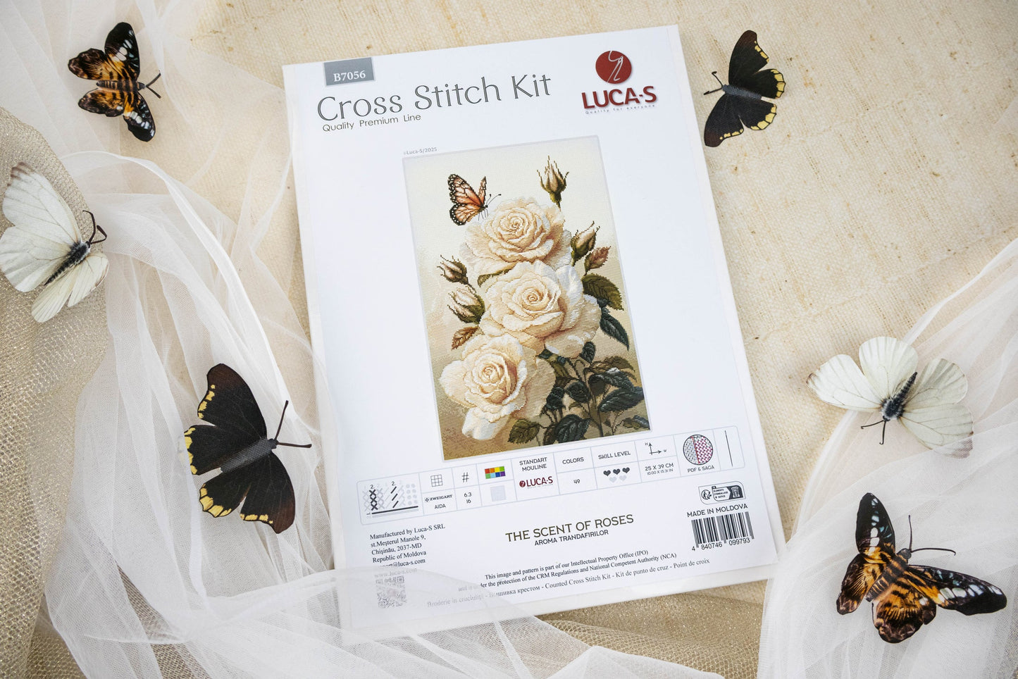 Kit punto croce Luca-S - Il profumo delle rose, B7056