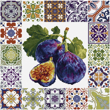 Kit punto croce Luca-S - Mosaico di fichi mediterranei, B7057 
