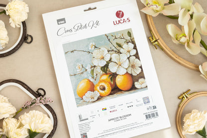 B7062 Kit punto croce Luca-S –  Fiore di albicocca