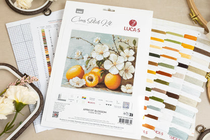 B7062 Kit punto croce Luca-S –  Fiore di albicocca