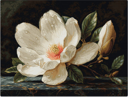 Kit de point de croix Luca-S GOLD - La Rosée du Magnolia, B713 