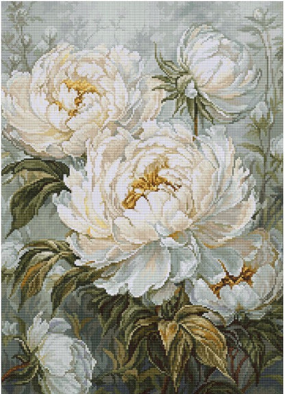 Kit Punto Croce Luca-S GOLD - Peonia di Primavera Chiara, B715