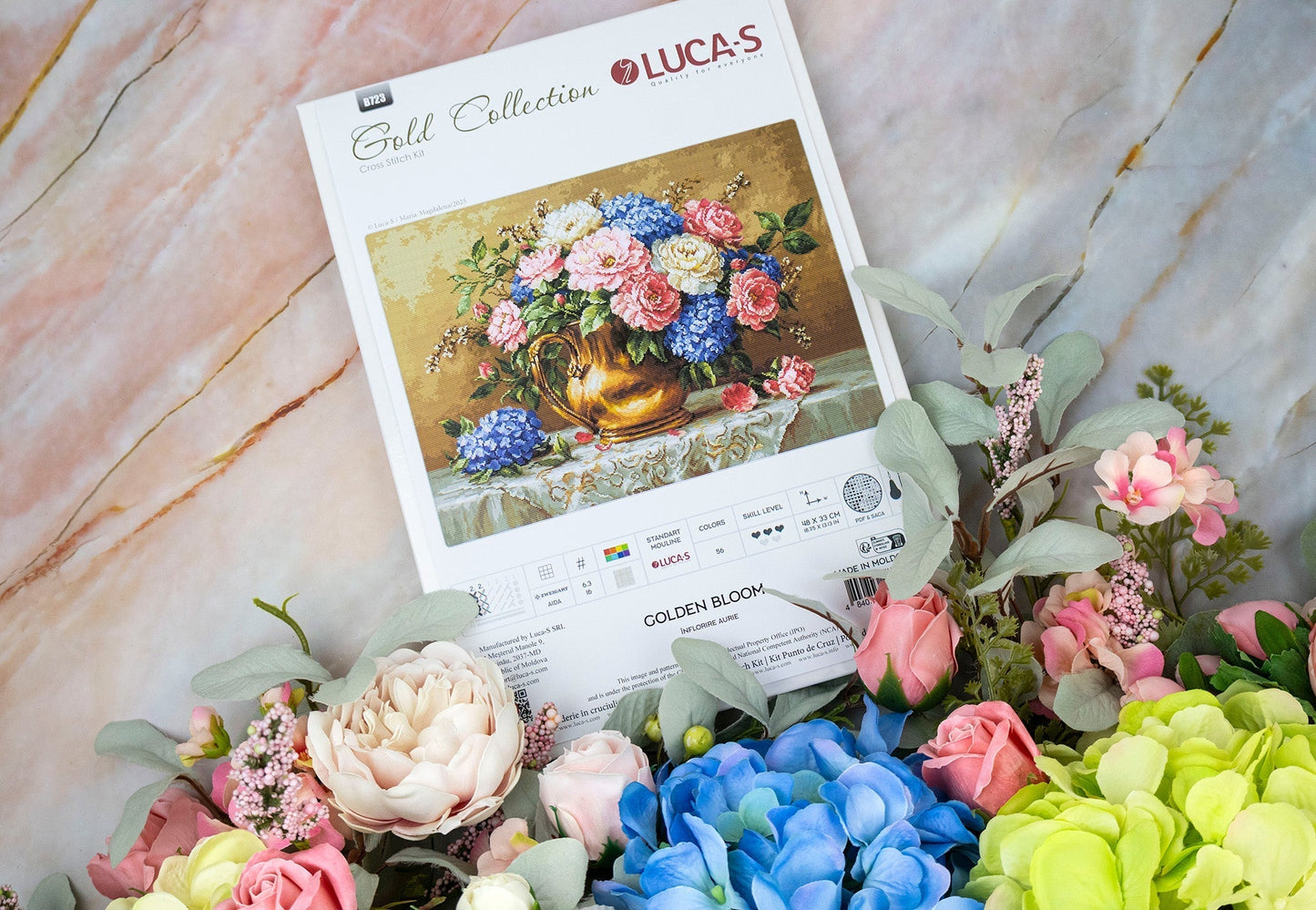 Kit punto croce Luca-S GOLD - Golden Bloom, B723