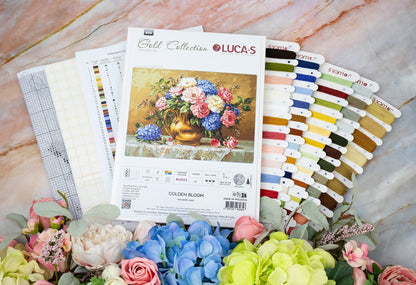 Kit punto croce Luca-S GOLD - Golden Bloom, B723