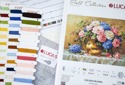 Kit punto croce Luca-S GOLD - Golden Bloom, B723